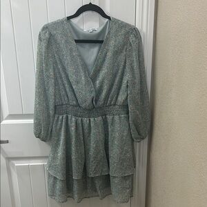 Mimi Chica Light Green Floral Dress
